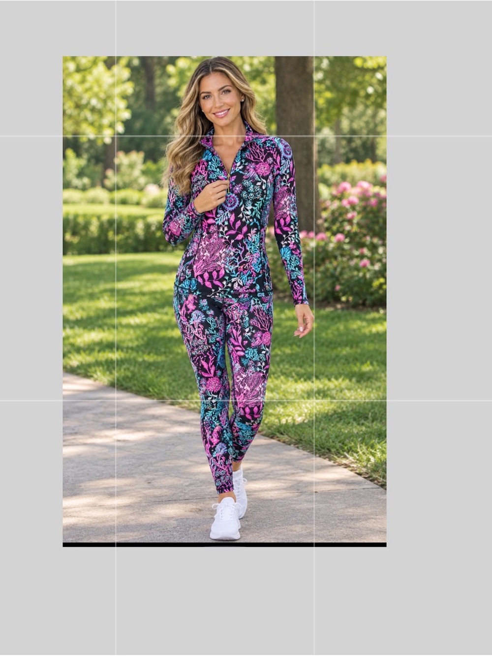 Lilly Pulitzer Luxletic TWILIGHT CORAL UPF 50 SET Leggings and Pullover. Size MD